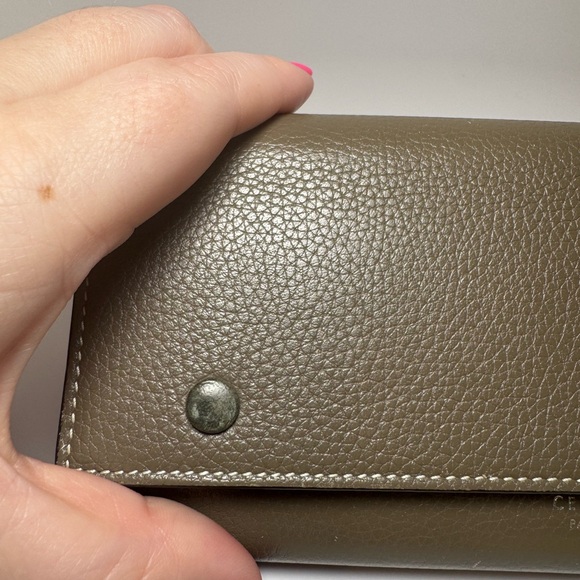 SOLD Celine Large Flap Multifunction Wallet Grey Grained Leather Luxury - Picture 8 of 15